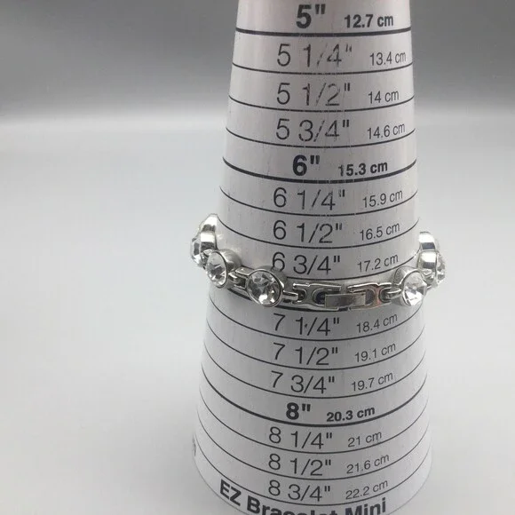 Cannes Womens Watch 17mm White MOP Silver Tone Crystal Bracelet New Battery 7" - Picture 9 of 15